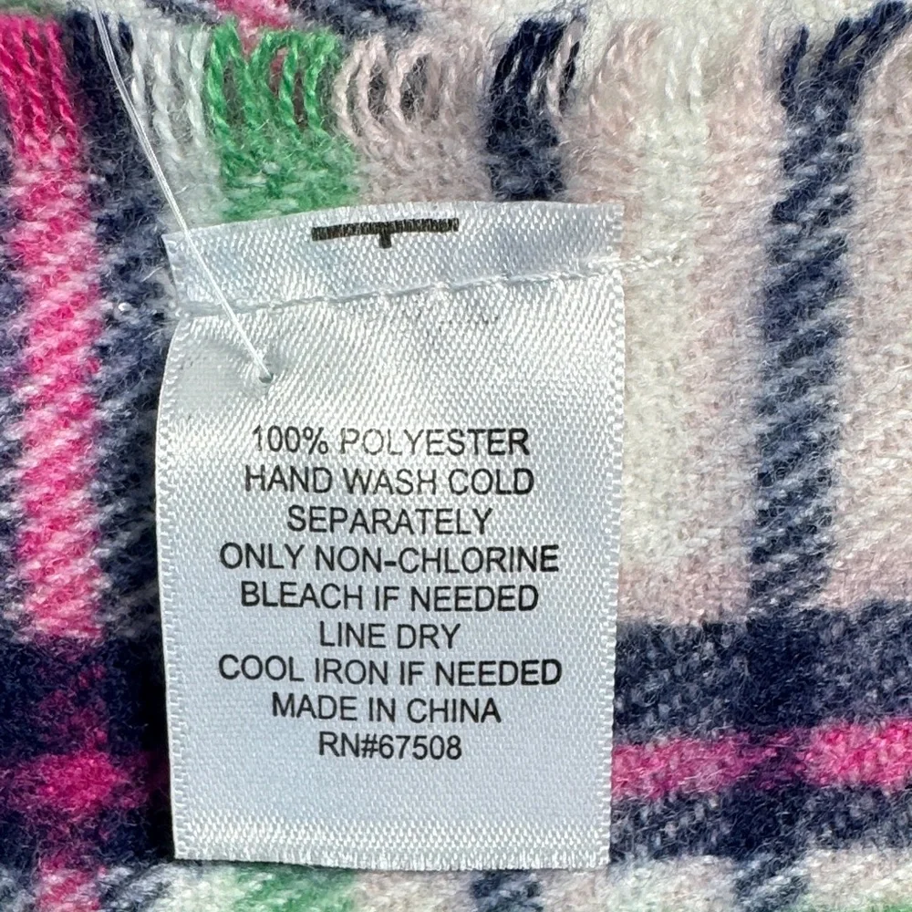 Crown & Ivy Colorful Plaid Scarf with Fringe NWT